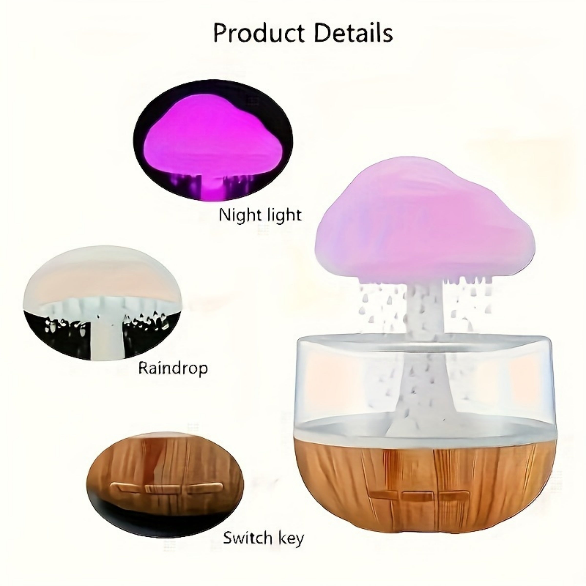 PhantomGlow - Lámpara de mesa USB y humidificador, luz decorativa