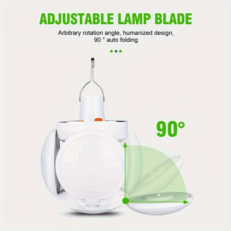 SolarFold - Lampada da campeggio portatile a LED ricaricabile USB, ideale