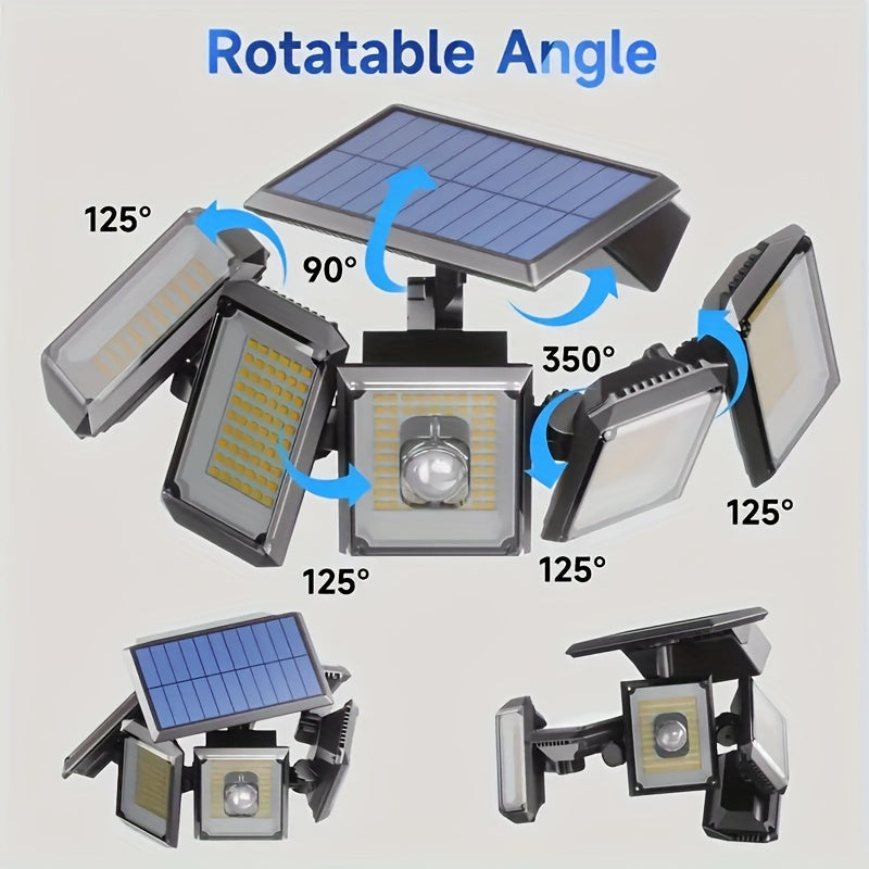 SolarGuard - Solar Energy 5 Heads 300 LED Outdoor Lamp with Motion Sensor