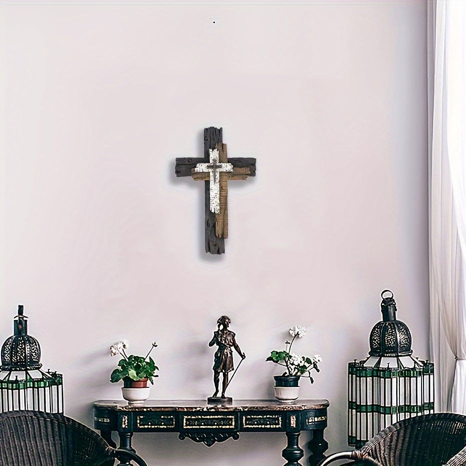 RusticCross - Rustic Wooden Cross Wall Art