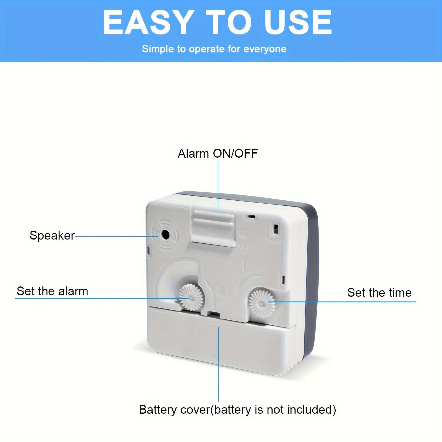 TravelSquare - Compact Travel Clock with Snooze and Night Light