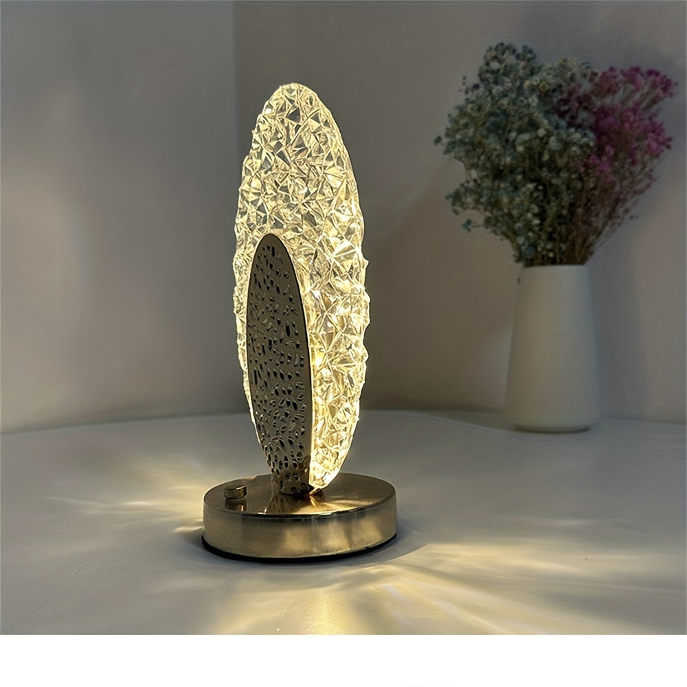 FeatherLamp - Lámpara de mesa táctil USB con diseño de pluma de pavo real, luz LED infinitamente regulable