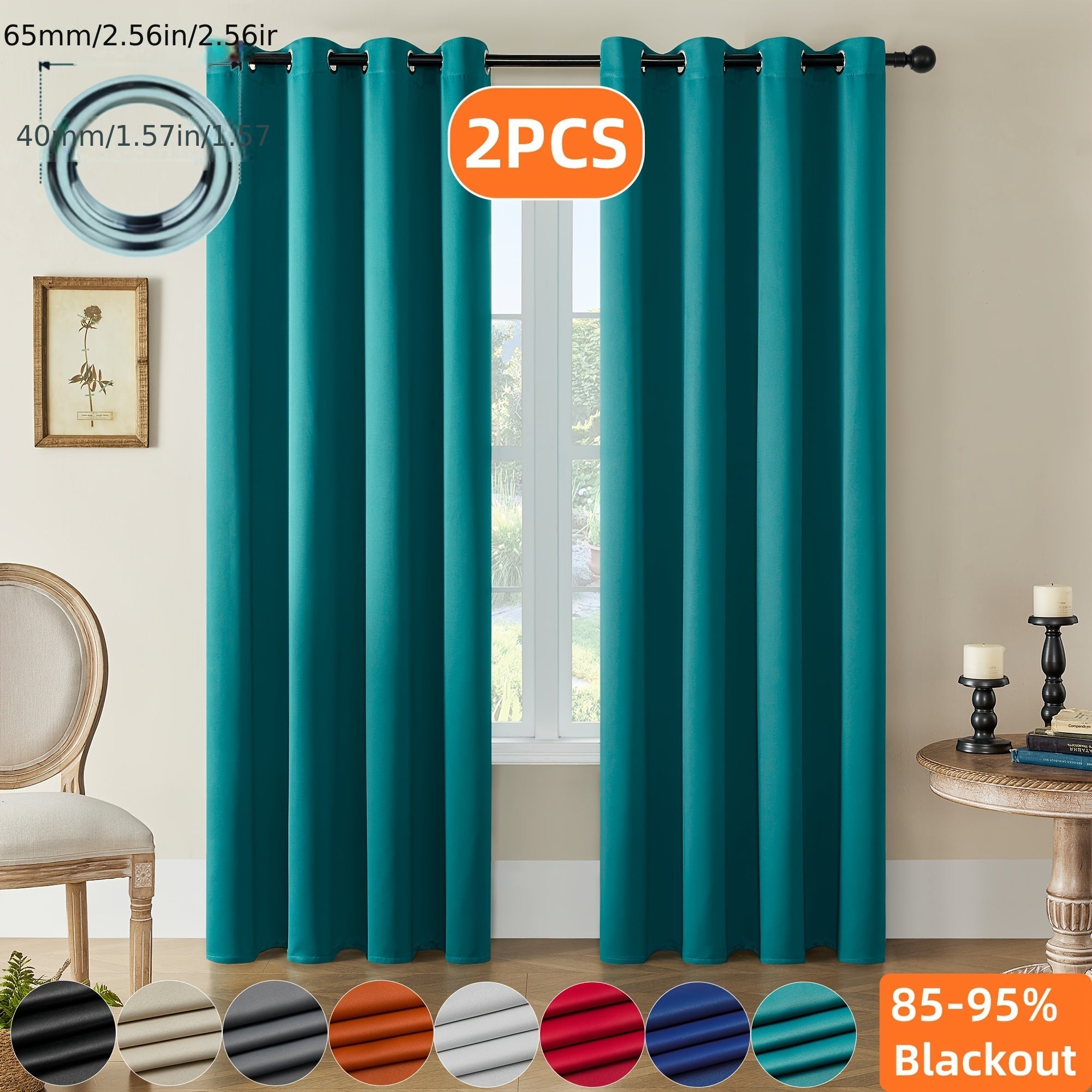 Verduisterende Gordijnen - 2 Stuks Moderne Polyester Gordijnen met Thermische Isolatie en Oogjes