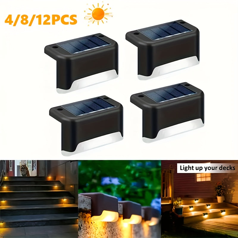 SolarEdge - Lampade da terrazza LED impermeabili, illuminazione per scale a pannello solare
