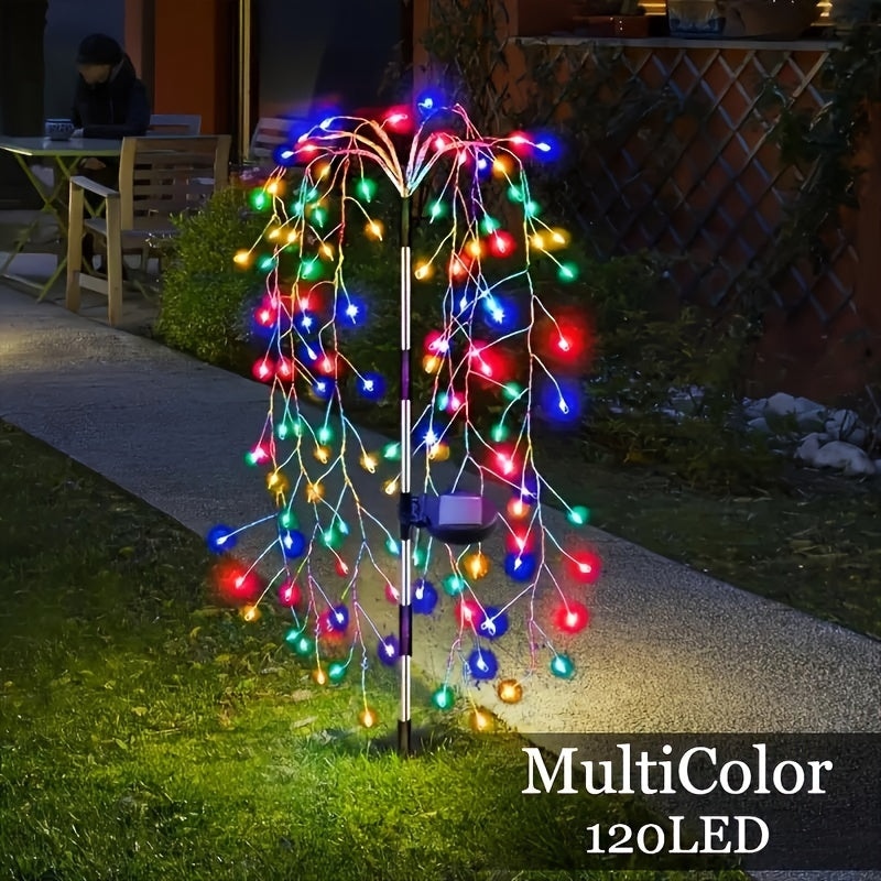 SolarGlimmer - Lámpara de jardín LED de fuegos artificiales con energía solar y 8 modos de luz