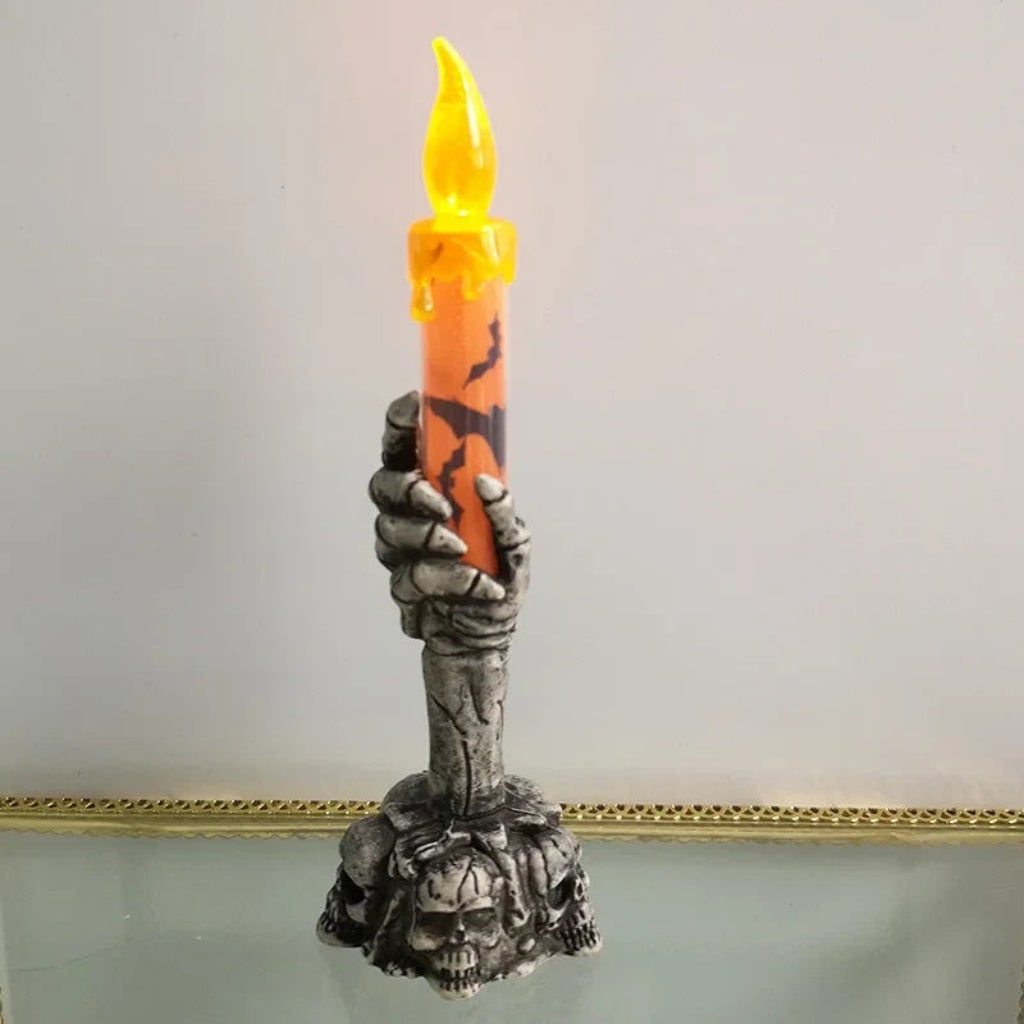 Decorazione Halloween Portacandela Design Teschio - Image 3