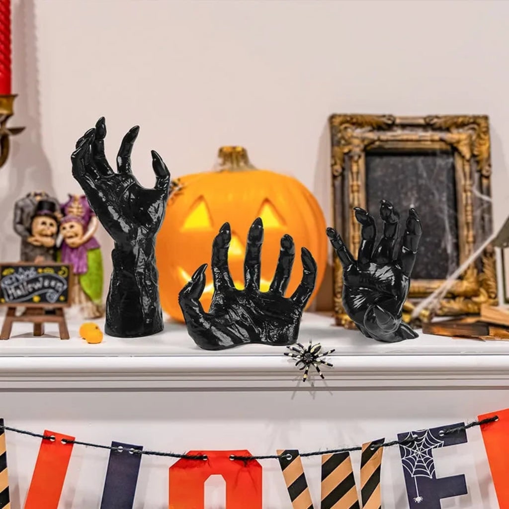 Decorazione Halloween Set Mani Arredo Spettrale - Image 3