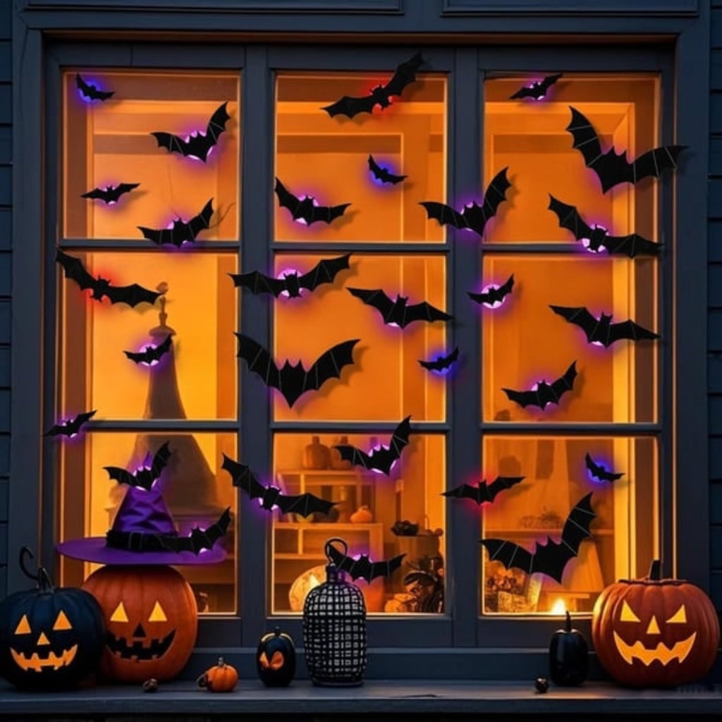 Decorazione Halloween Set Pipistrelli Parete Festivo - Image 5
