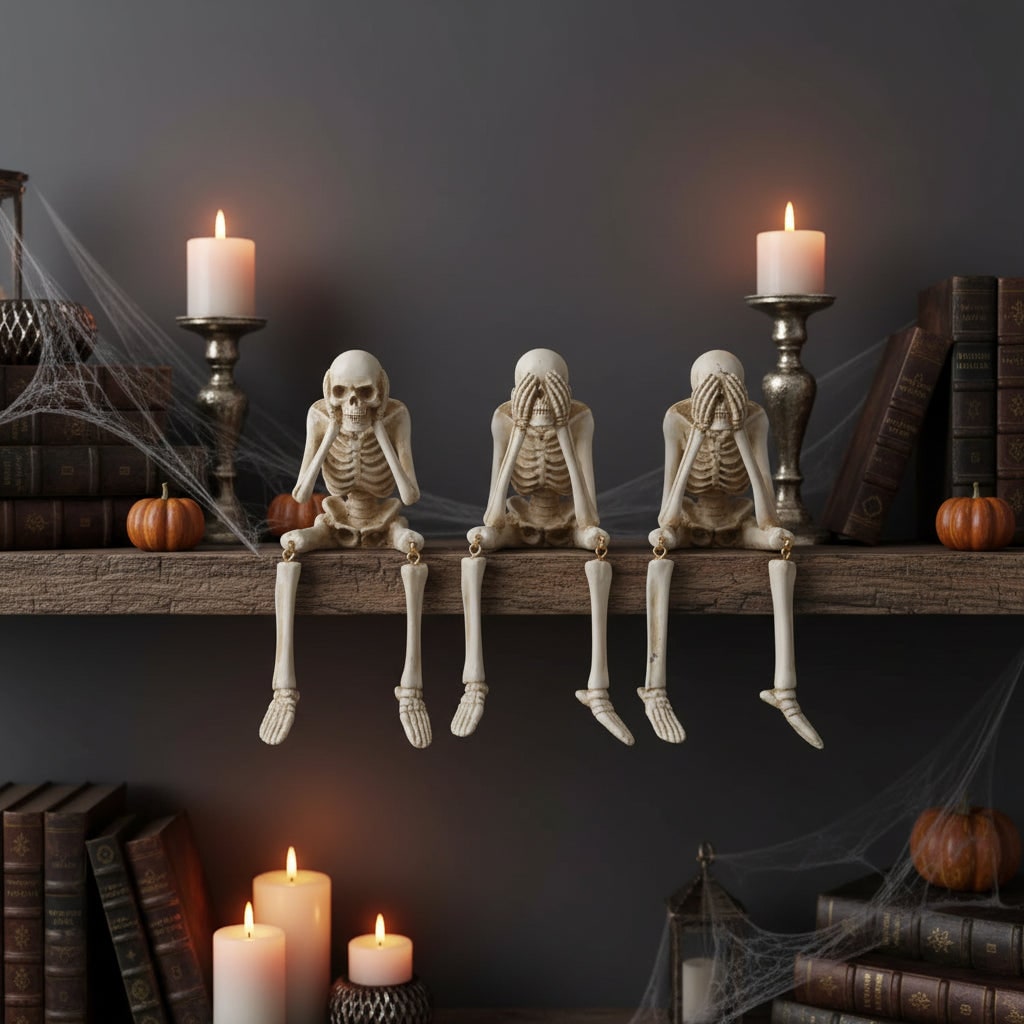 Decorazione Halloween Set Tre Figurine Scheletro - Image 7