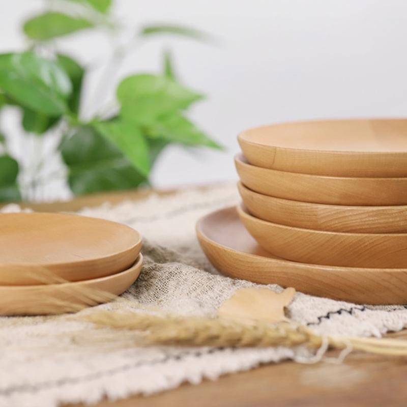 Set di 4 Ciotole da Servizio in Legno Rustico