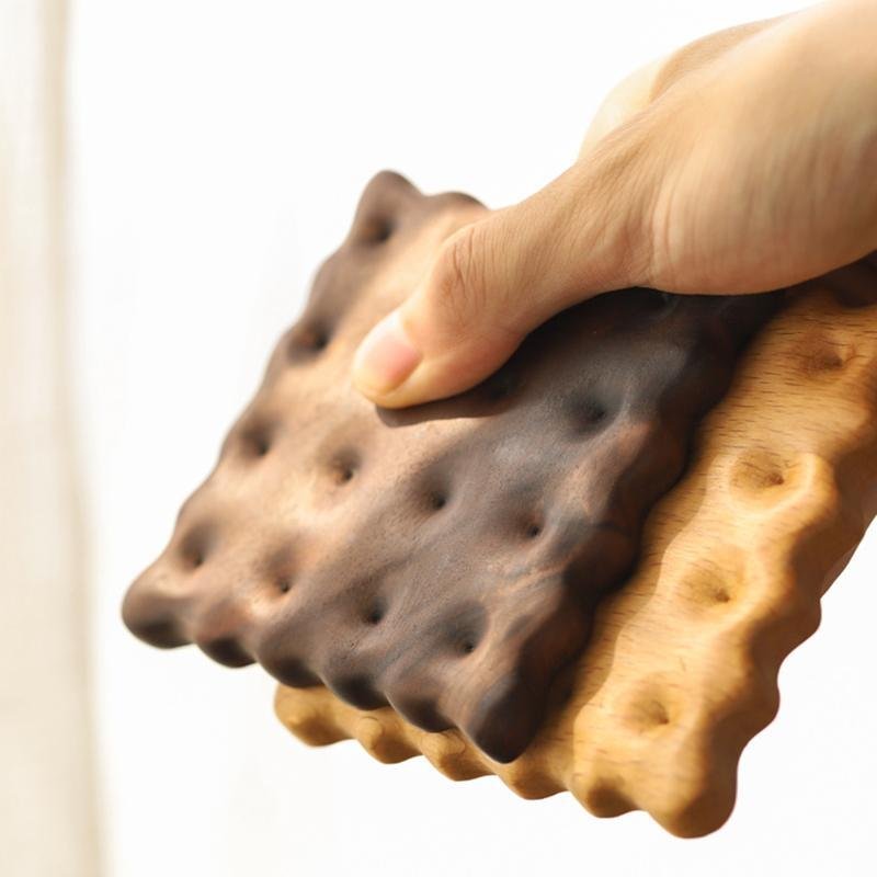 Sottobicchieri in Legno a 2 Pezzi Ispirati ai Biscotti