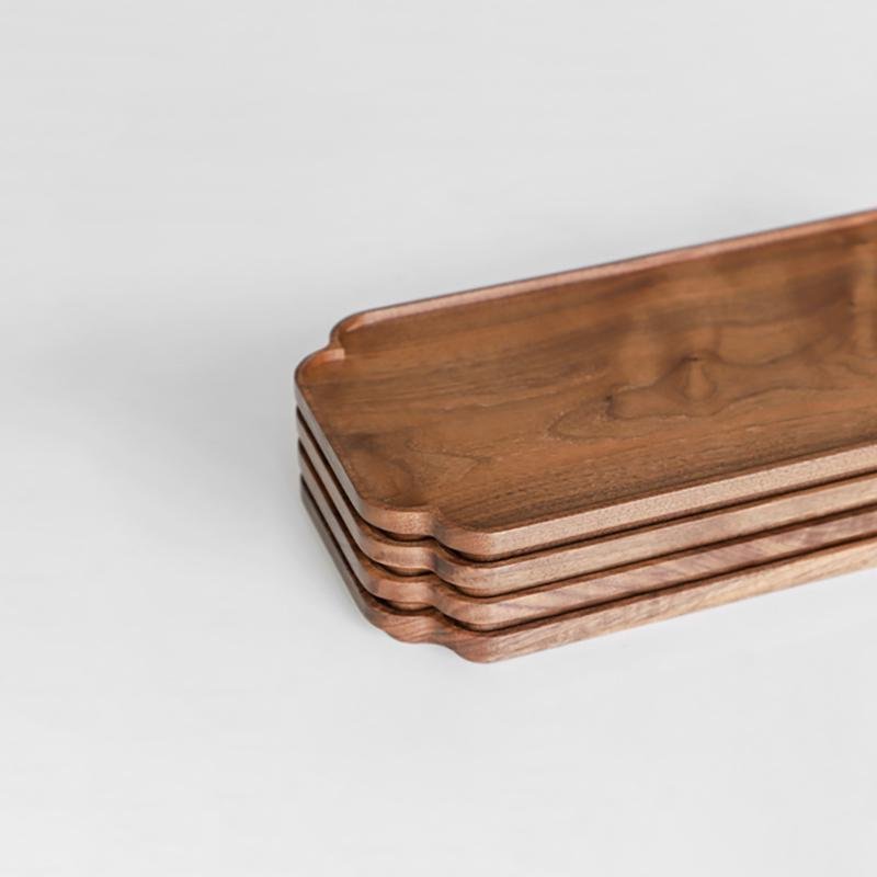 3-Piece Farmhouse Nut Brown Serving Board with Integrated Edges