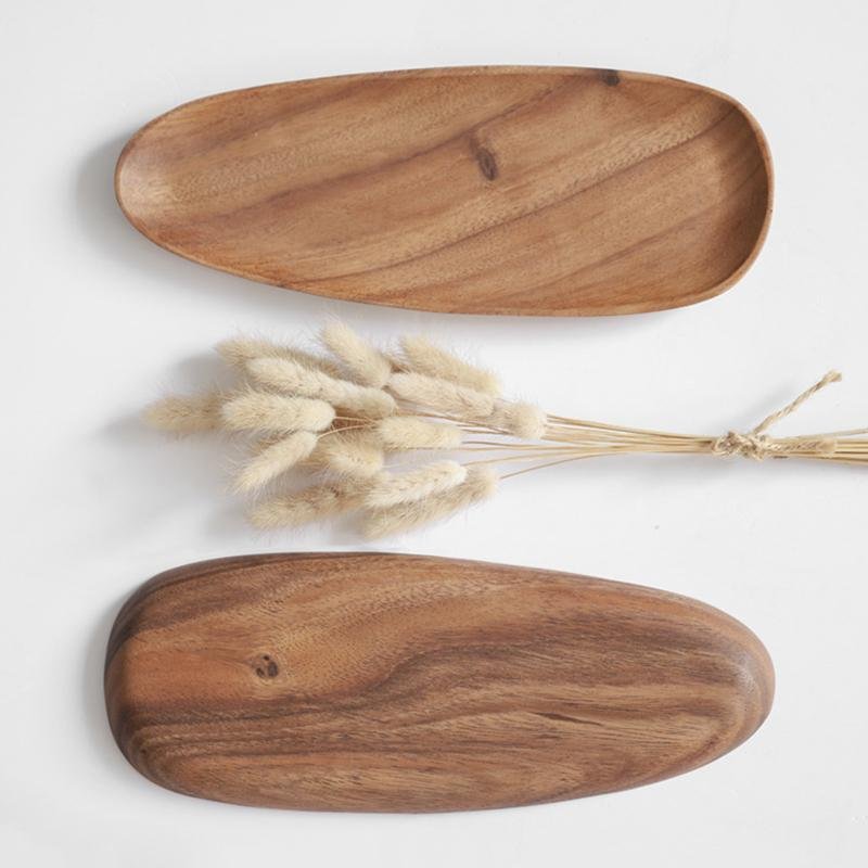 Set di 4 Piatti da Servire e da Mangiare in Legno