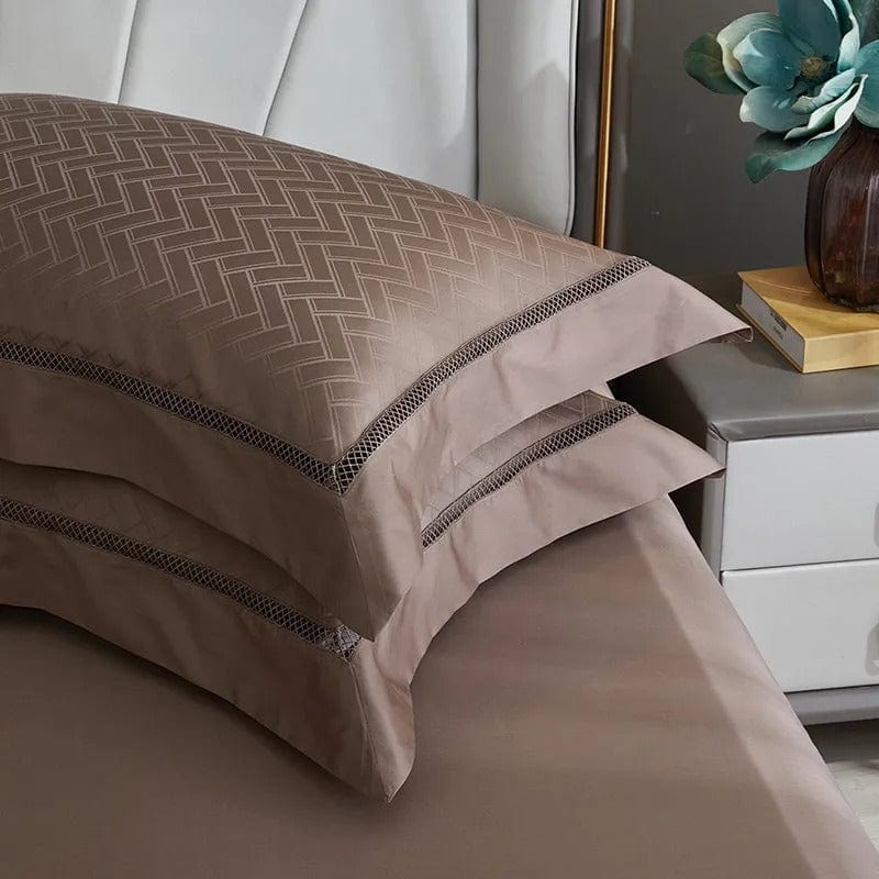 Conjunto de Capa de Edredão Elegance Castanho (Algodão Egípcio)