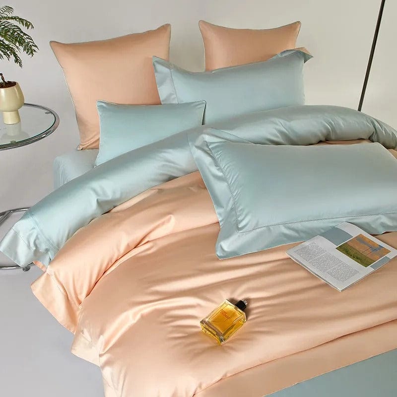 Juego de funda nórdica Dream Peach Blue (Algodón Egipcio)