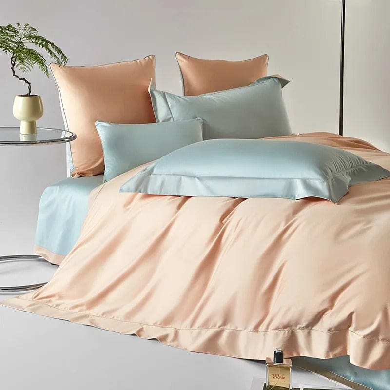 Juego de funda nórdica Dream Peach Blue (Algodón Egipcio)
