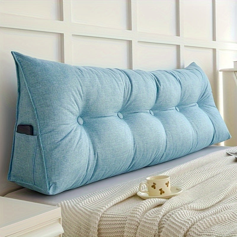 Ademend Lino Triangolare Cuscino a Wedge - Cuscino per Schiena Confortevole per Letto e Divano