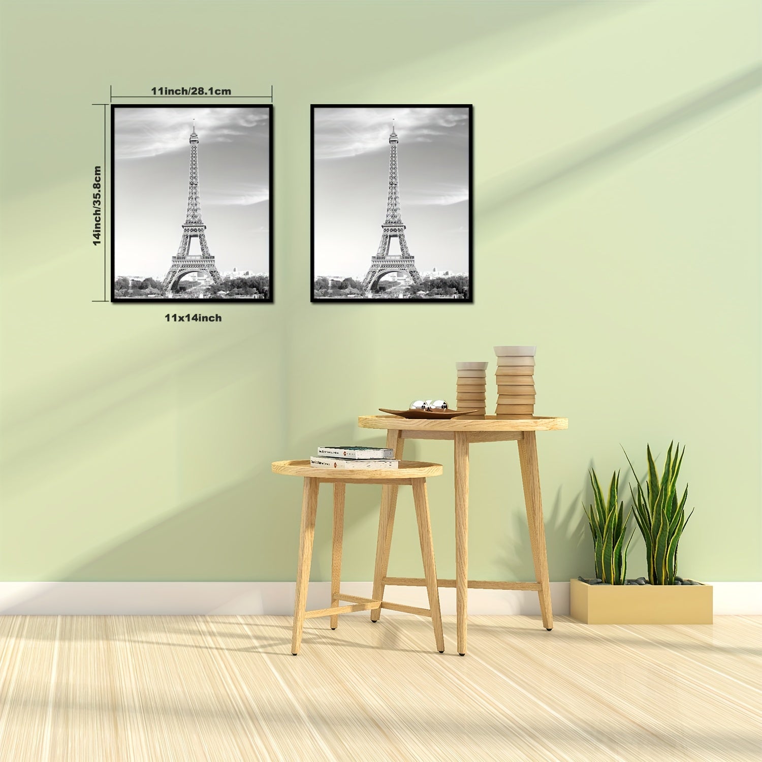 2 Pieces Classic Black Photo Frames with Protection - Wall Mounting for Posters, Pictures, and Artwork, Ideal for Home and Office