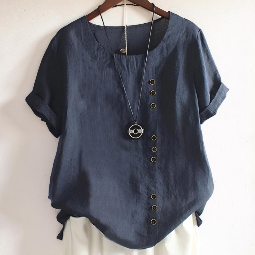 Donna Camicia Manica Corta Bottoni | Blusa Casual Donna - Image 4
