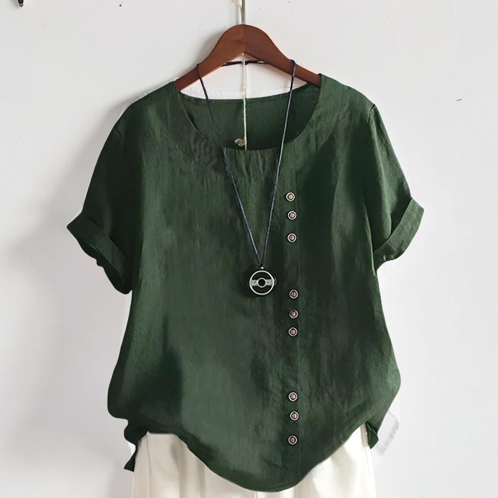 Donna Camicia Manica Corta Bottoni | Blusa Casual Donna - Image 6