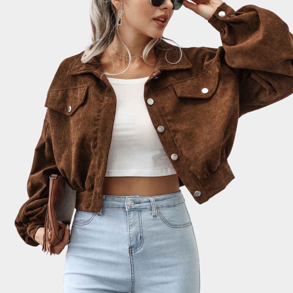 Donna Giacca Corta Costine Maniche Ampie | Giacca Casual - Image 2
