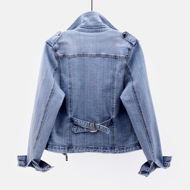 Donna Giacca Jeans Corta Zip | Giacca Denim - Image 3