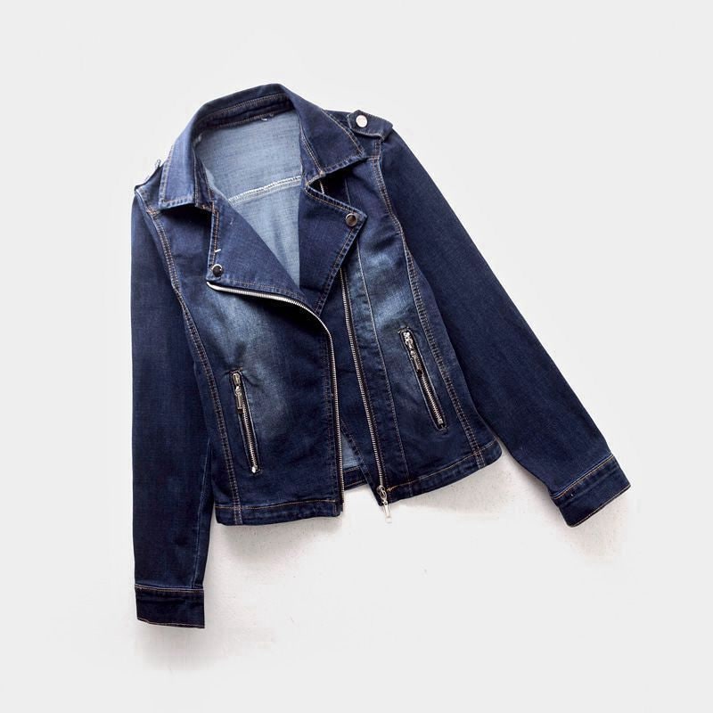 Donna Giacca Jeans Corta Zip | Giacca Denim - Image 6