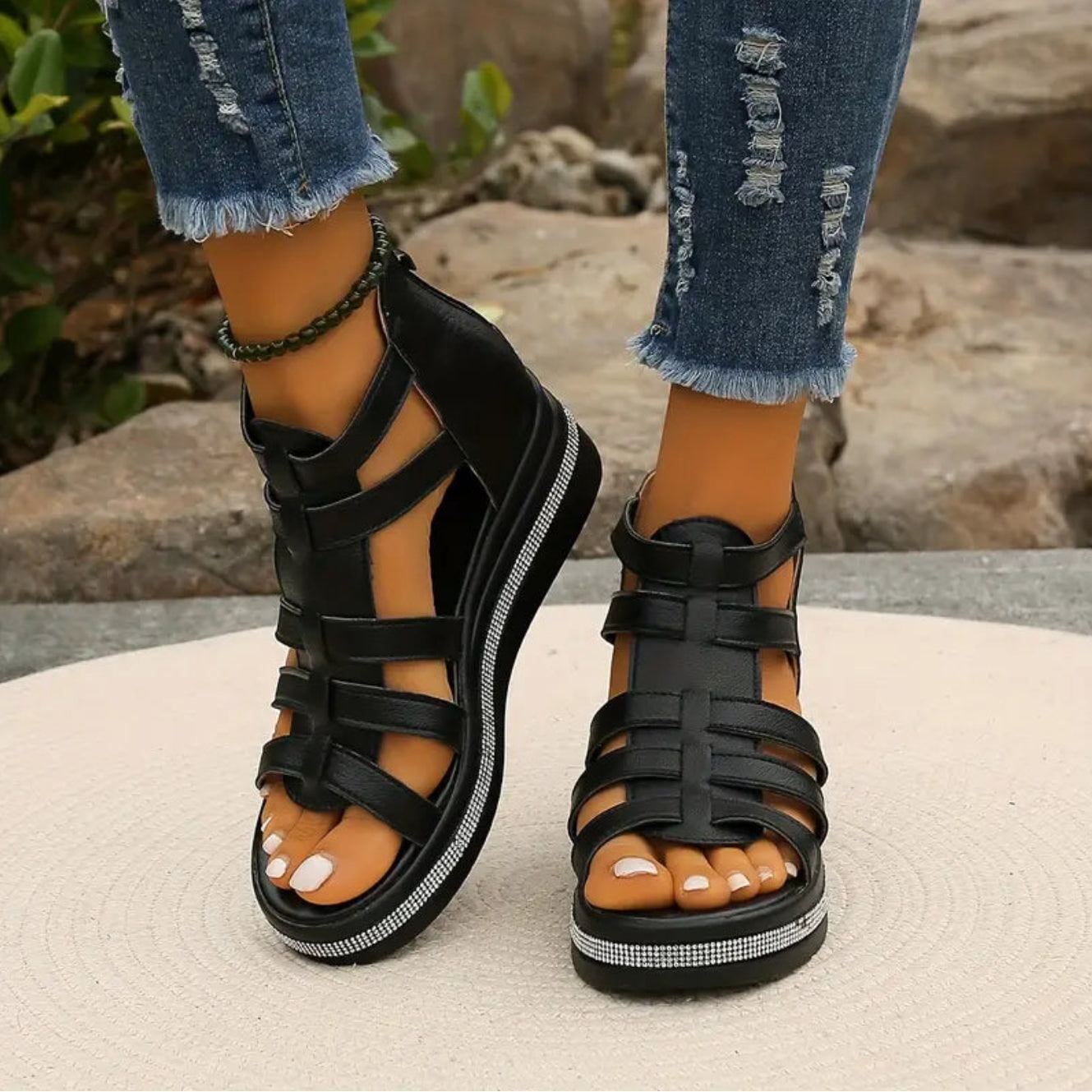 Donna Sandali con Zeppa Cinturino | Sandali Casual - Image 2