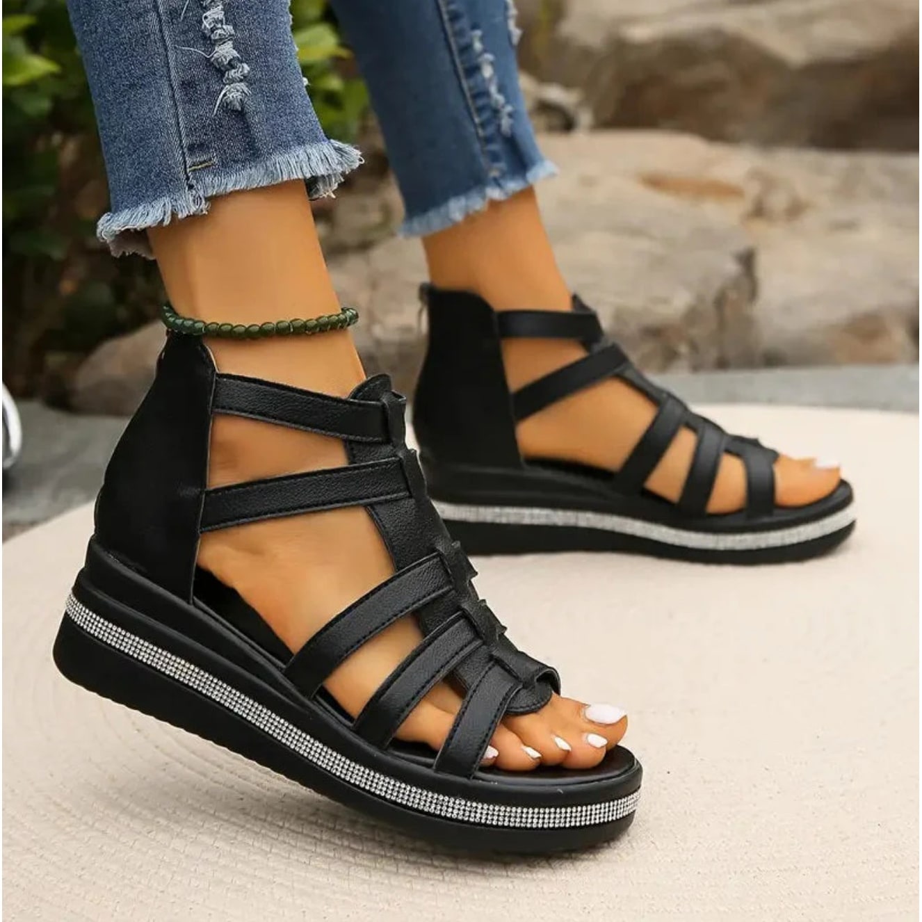 Donna Sandali con Zeppa Cinturino | Sandali Casual - Image 3