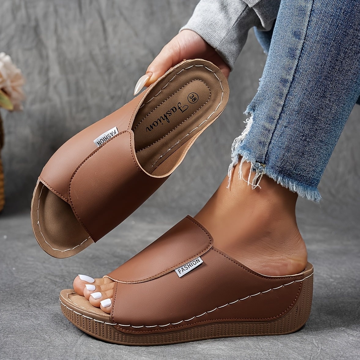 Donna Sandali con Zeppa | Sandali Slip-On - Image 12