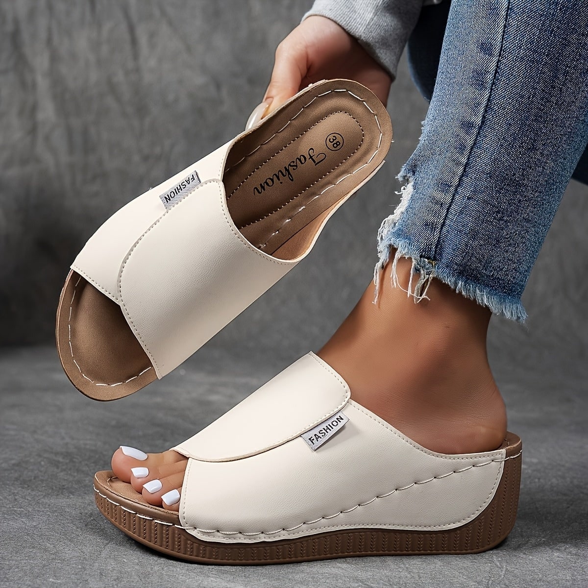 Donna Sandali con Zeppa | Sandali Slip-On - Image 2