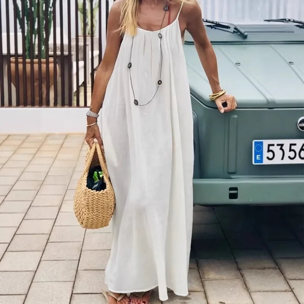 Donna Vestito Maxi Smanicato | Abito Estivo Casual - Image 1