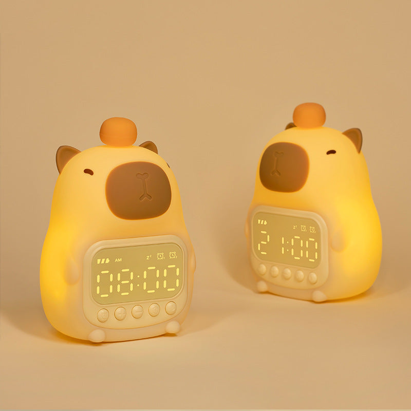 CapyGlow – Cute Capybara Night Light with LED and Alarm Clock for Children