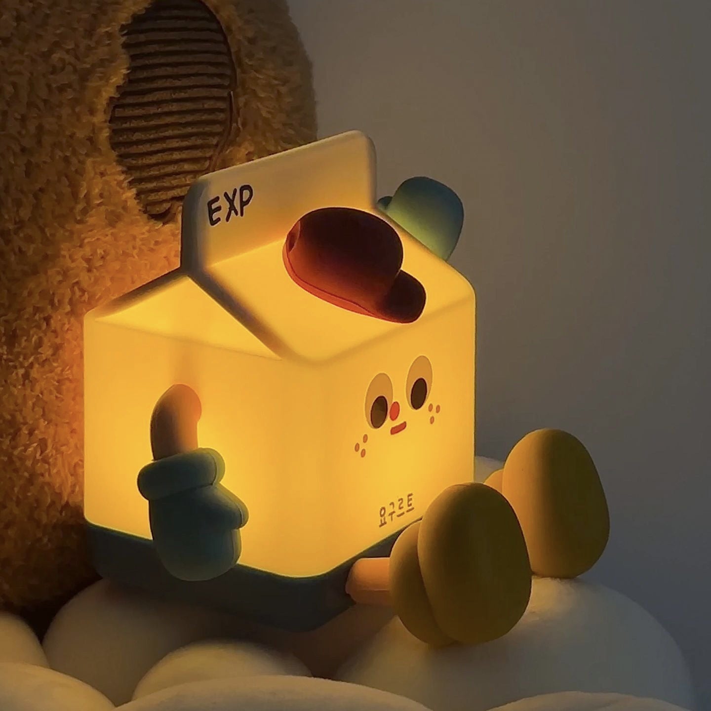 MilkGlow - Candeeiro Noturno LED em Forma de Caixa de Leite, Iluminação Aconchegante para Quarto de Criança e Quarto de Dormir