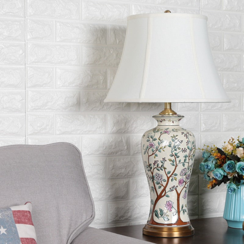 LumiCeram - Classic Ceramic Table Lamp for Atmospheric Lighting in Living Room & Bedroom