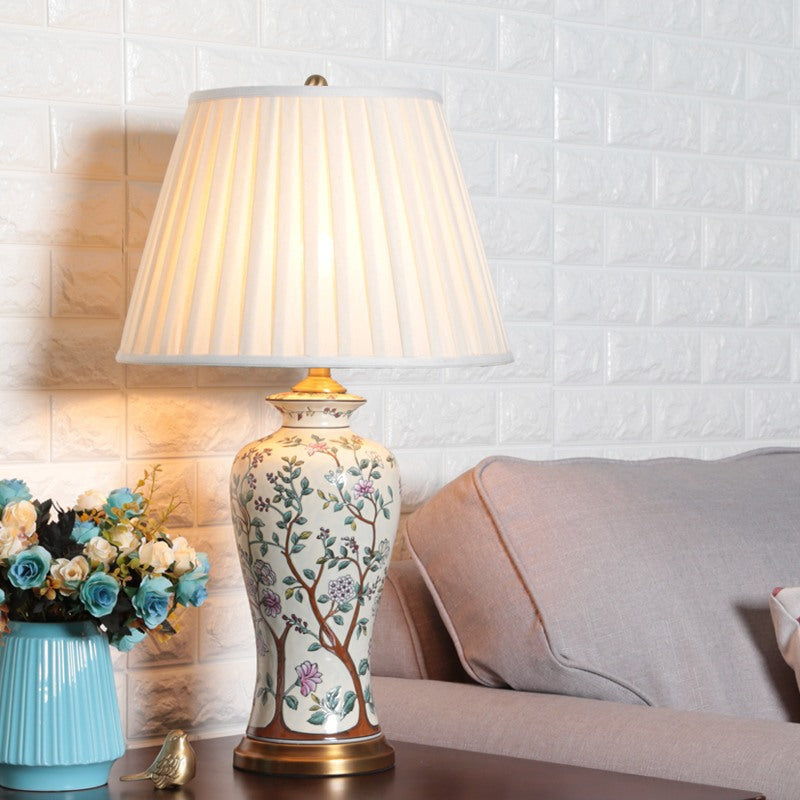 LumiCeram - Klassieke Keramische Tafellamp voor Sfeervolle Verlichting in Woonkamer & Slaapkamer