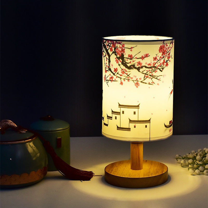 ZenGlow - Decorative Japanese Table Lamp with Wooden Base – Ambient Lighting