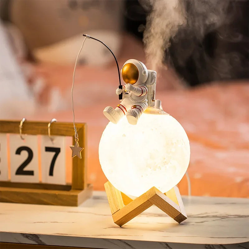 LumiMoon - 3D Astronaut Maanlamp met LED Nachtverlichting en Dimbare Touchbediening