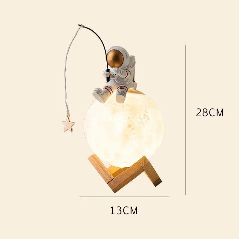 LumiMoon - 3D Astronaut Moon Lamp with LED Night Light and Dimmable Touch Control