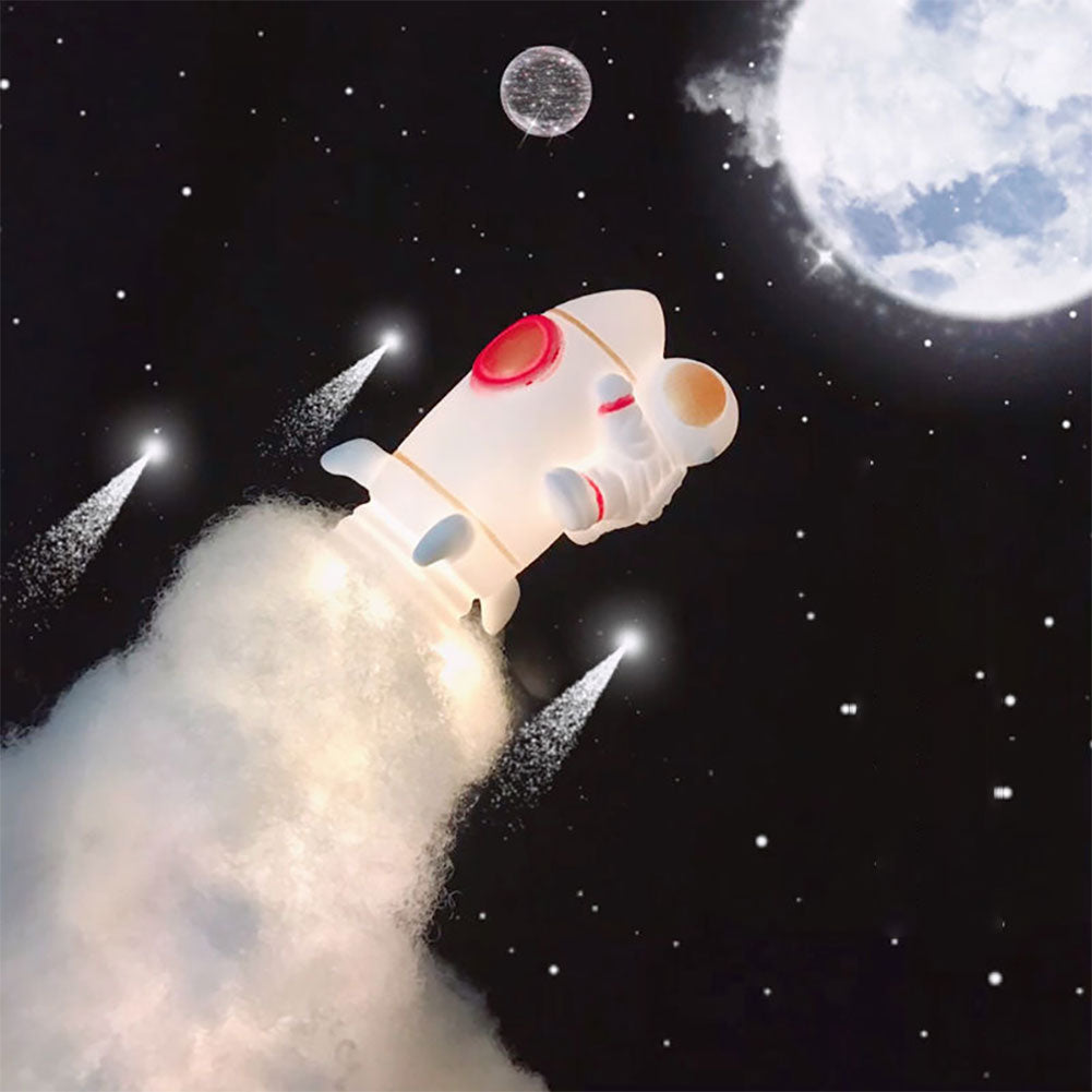 RocketGlow - Small LED Rocket Table Lamp for Children's Room & Decoration