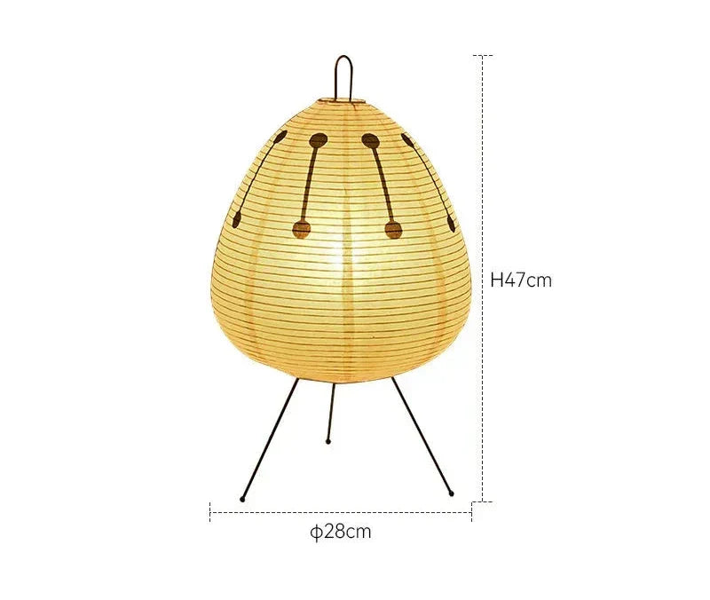 LumiZen – Japanese Paper Table Lamp in Retro Style, Traditional Lighting for Bedroom and Living Room
