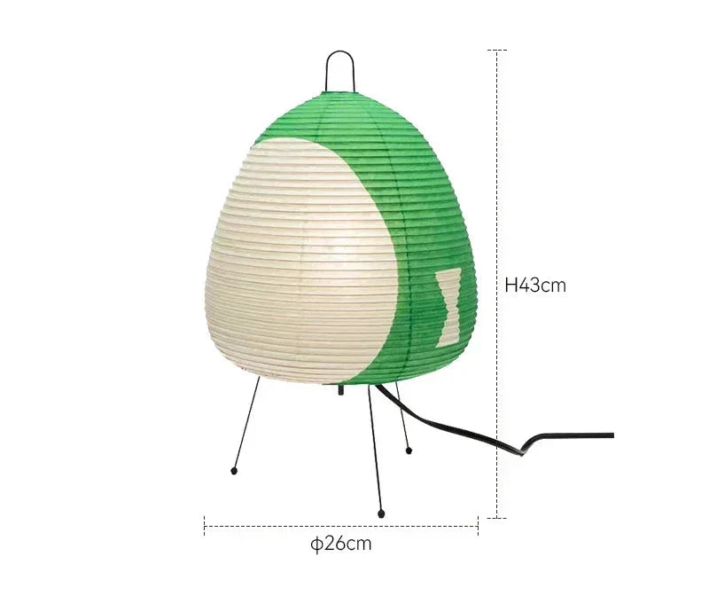 LumiZen – Japanese Paper Table Lamp in Retro Style, Traditional Lighting for Bedroom and Living Room