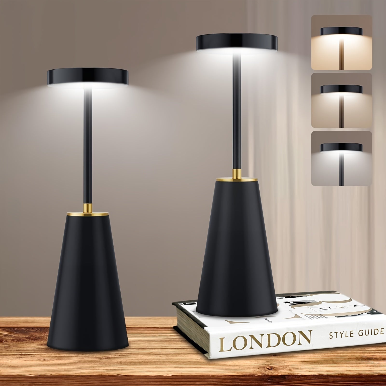 LumiTouch - Lampada da tavolo LED moderna con funzione touch dimmerabile | Senza fili e a risparmio energetico