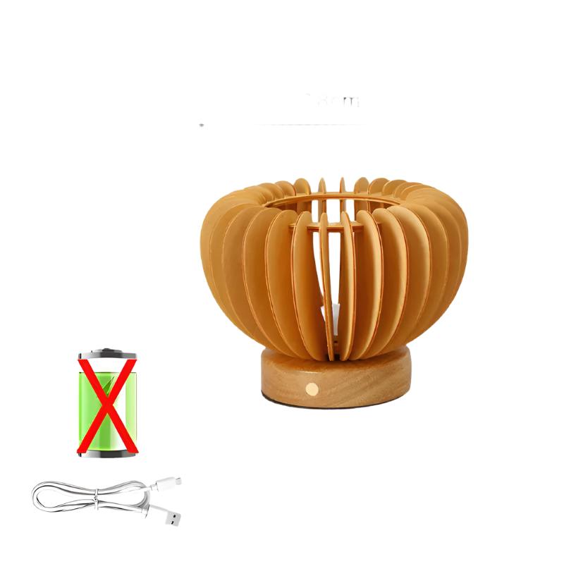 LumiWood – Wooden Table Lamp in Scandinavian Design, LED Decorative Light