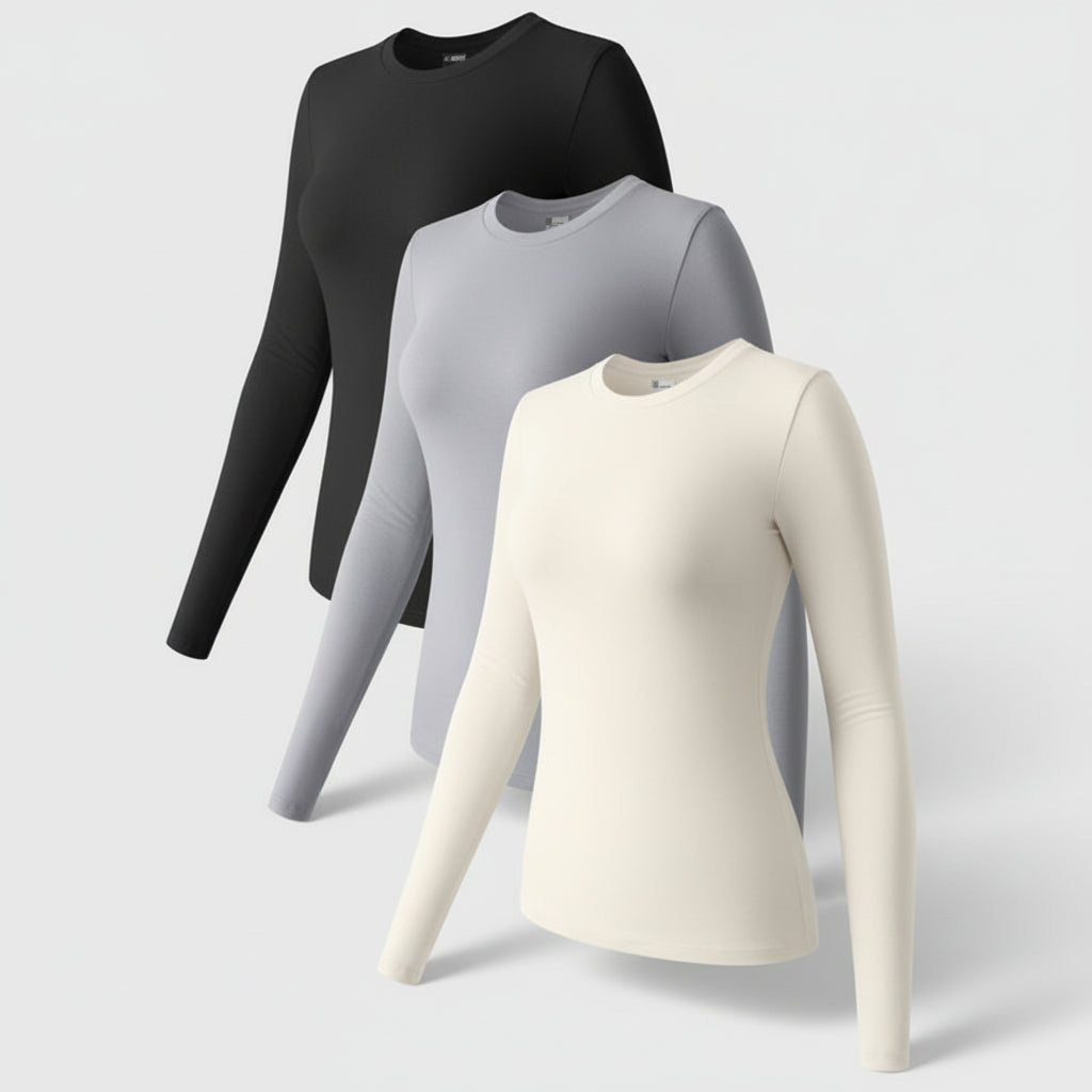 Women's Shirt Long Sleeves Stretch Slim Fit