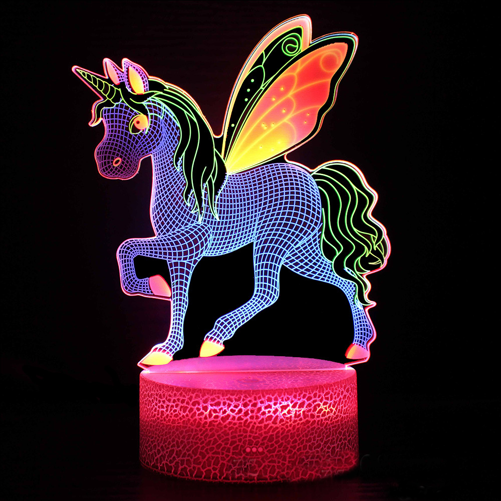 LumiUnicorn - 3D LED Night Light with Color Change and Magical Design