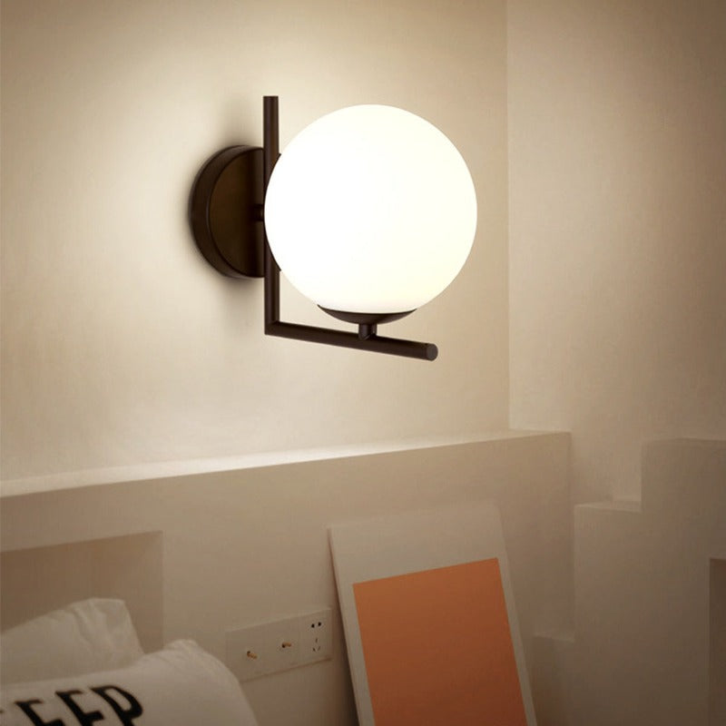 SphereGlow - Modern Round Wall Lamp with Glass Globe