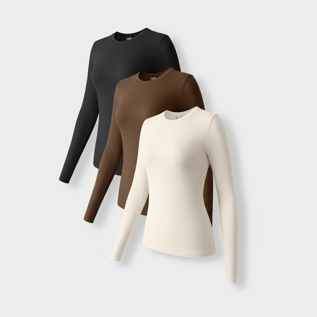 Women's Shirt Long Sleeves Stretch Slim Fit
