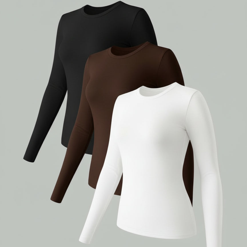Women's Shirt Long Sleeves Stretch Slim Fit