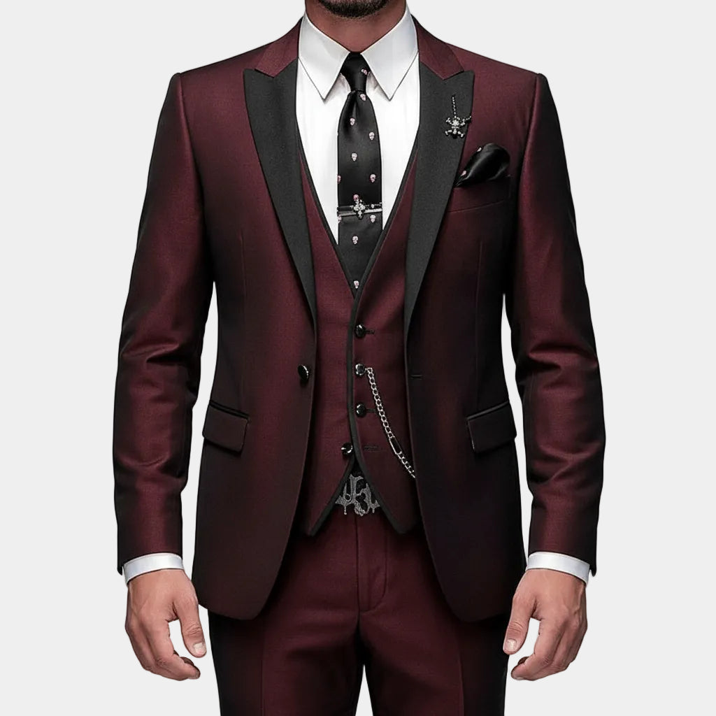 Completo Uomo Tre Pezzi Giacca Blazer Gilet Pantaloni Set